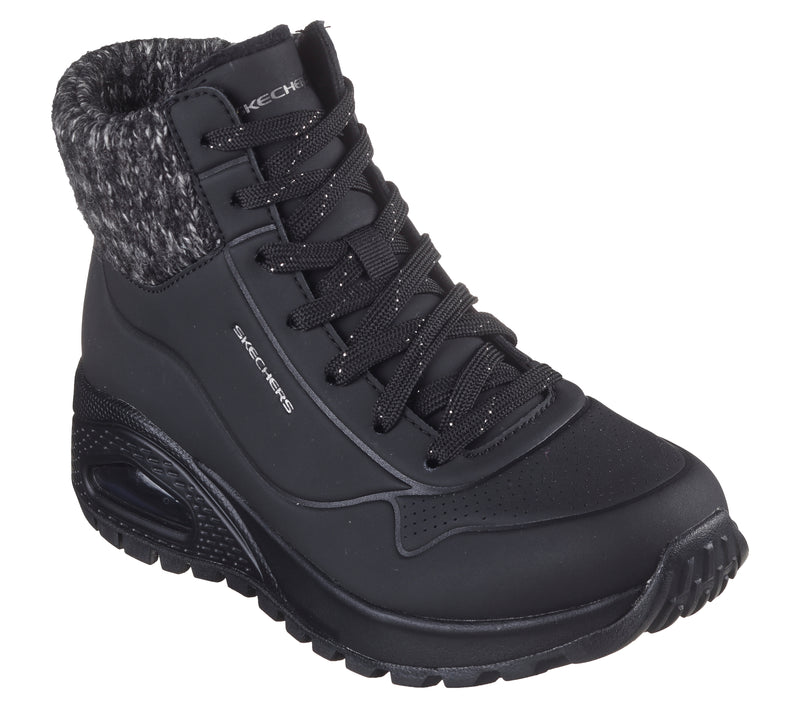 Skechers Womens 167988 BLK Black Uno Rugged Casual Comfort Boots The Shoe Centre