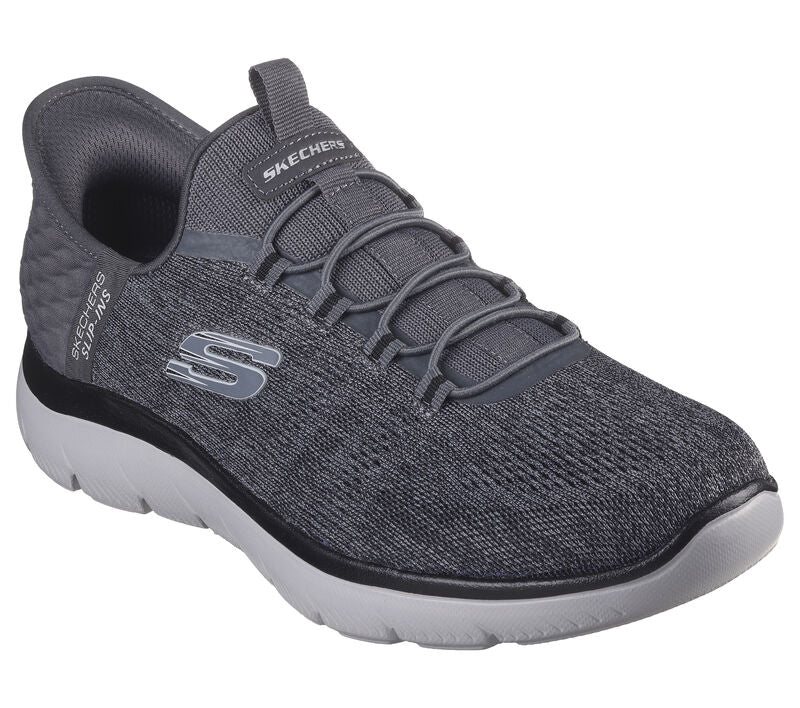 Skechers Slip Ins 232469 CCBK Charcoal Black Summits Key Pace Mens Casual Comfort Hands Free Slip On Trainers