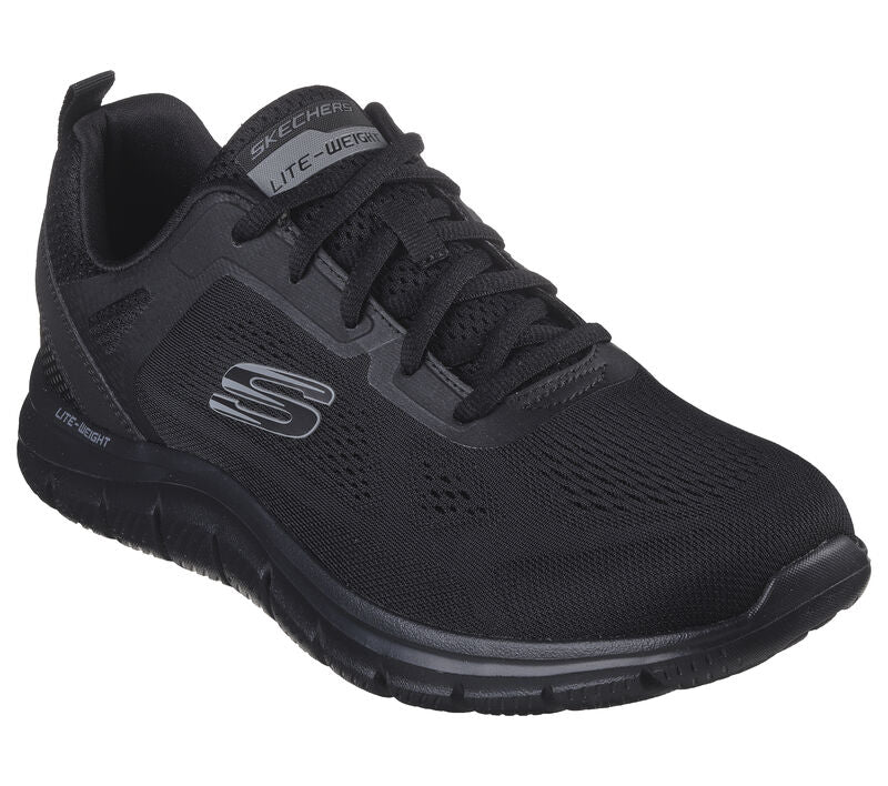 Skechers 232698 BBK Black Track Border Mens Casual Comfort Lace Up T The Shoe Centre