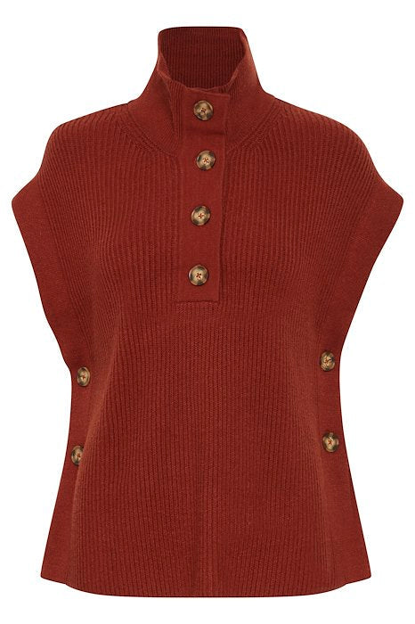 B.Young Bymilone Polo Vest Jumper 20815640 Brandy Brown