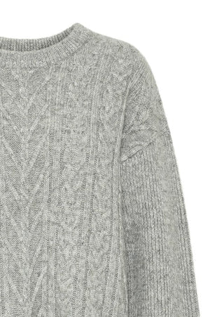 B.Young Bynello Oneck Jumper 20815627 Mid Grey Melange