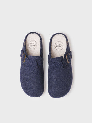 Toni Pons Norton-FP Blue Mens Felt Clog Style Slippers