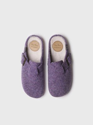 Toni Pons Mima-FP Purple Womens Felt Clog Style Slippers