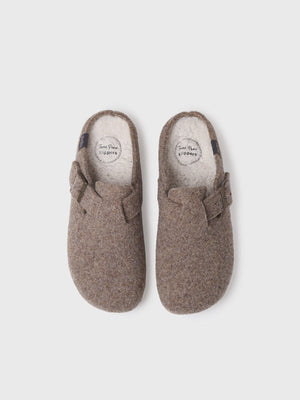 Toni Pons Norton-FP Taupe Mens Felt Clog Style Slippers