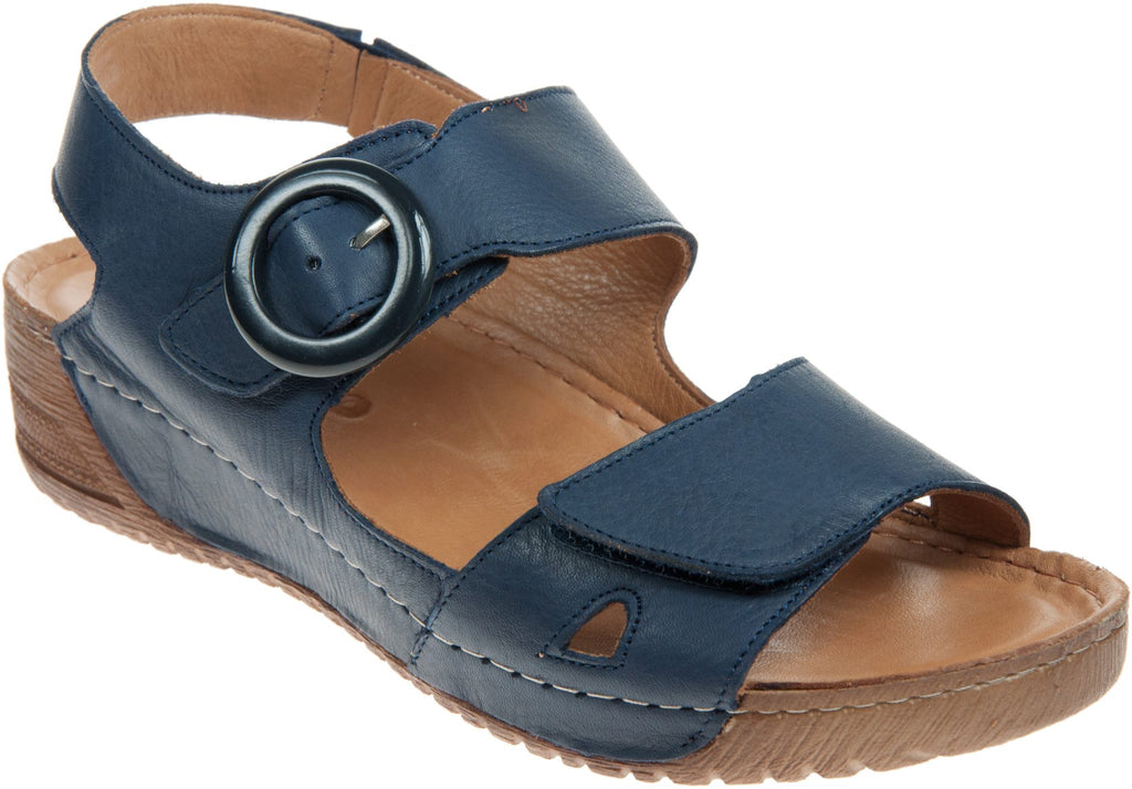 Adesso Lily Navy Womens Comfort Casual Touch Fastening Sling Back Mules Sandals