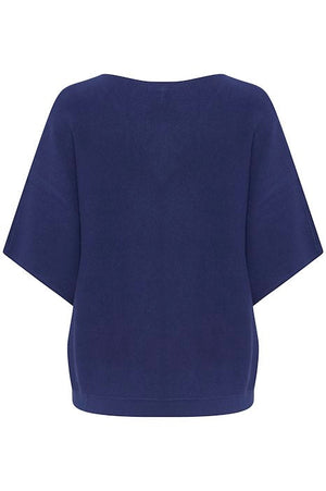 B.Young Bymmorla V Neck Short Sleeve Top 20814395 Medieval Blue