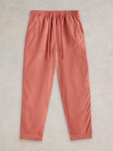 White Stuff Elle Linen Blend Trousers Mid Red