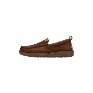 Dude Wally Grip Moc Brown Mens Casual Comfort Leather Slip On Shoes