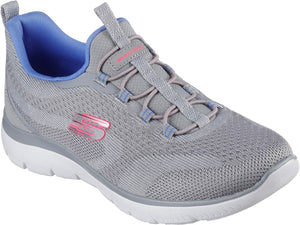 Skechers 150120/GYMT Grey Multi Summits New Nature Womens Casual Comfort Stretch Laces Slip On Trainers