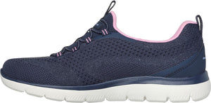 Skechers 150120/NVPK Navy Pink Summits New Nature Womens Casual Comfort Stretch Laces Slip On Trainers