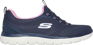 Skechers 150120/NVPK Navy Pink Summits New Nature Womens Casual Comfort Stretch Laces Slip On Trainers