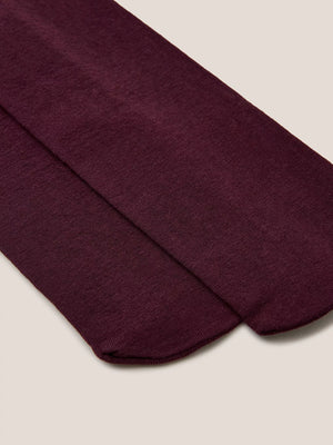 White Stuff Patty Plain Tights Dark Plum