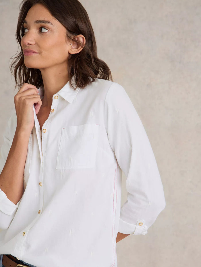 White Stuff Sophie Organic Cotton Shirt Pale Ivory