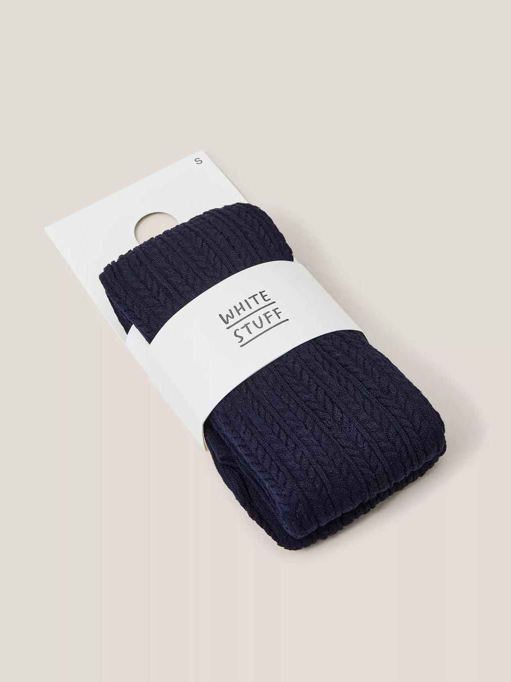 White Stuff Cara cable Knit Tights Navy