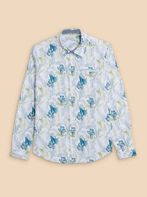 White Stuff White Mens Crab Printed Long Sleeve Shirt