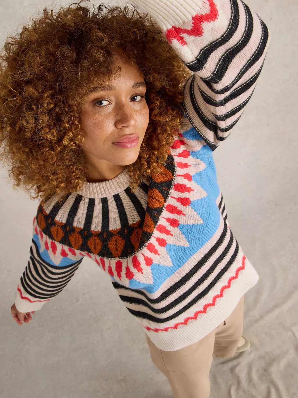 White Stuff Allie Fairisle Jumper Natural Multi