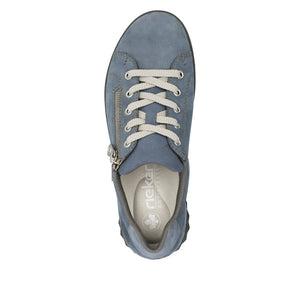 Rieker 59000-10 Blue Womens Rieker Casual Comfort Lace Up Zip Up Shoes