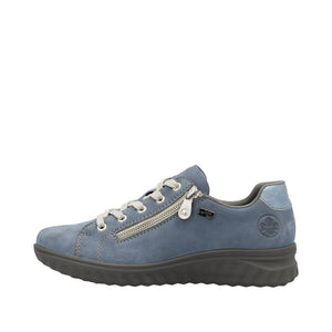 Rieker 59000-10 Blue Womens Rieker Casual Comfort Lace Up Zip Up Shoes