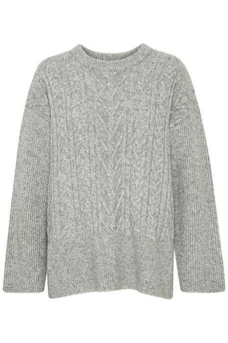 B.Young Bynello Oneck Jumper 20815627 Mid Grey Melange