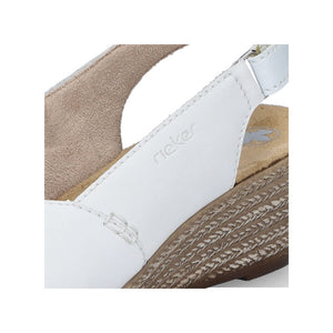 Rieker 62462-80 White Womens Casual Comfort Slingback Wedge Sandals