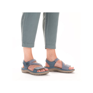 Rieker 64870-14 Jeans Womens Casual Comfort Touch Fastening Sling Back Sandals