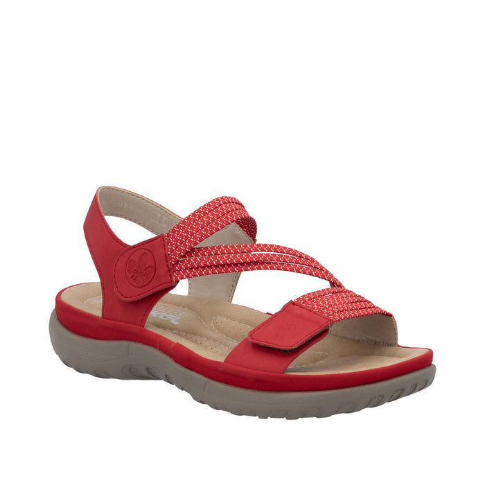 Rieker 64870-33 Red Womens Casual Comfort Touch Fastening Sling Back Sandals