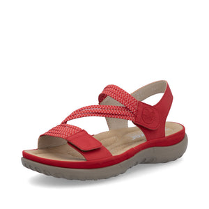 Rieker 64870-33 Red Womens Casual Comfort Touch Fastening Sling Back Sandals