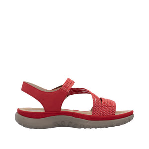 Rieker 64870-33 Red Womens Casual Comfort Touch Fastening Sling Back Sandals