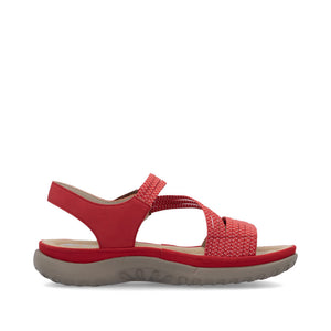 Rieker 64870-33 Red Womens Casual Comfort Touch Fastening Sling Back Sandals