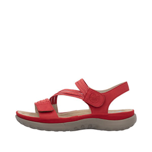 Rieker 64870-33 Red Womens Casual Comfort Touch Fastening Sling Back Sandals