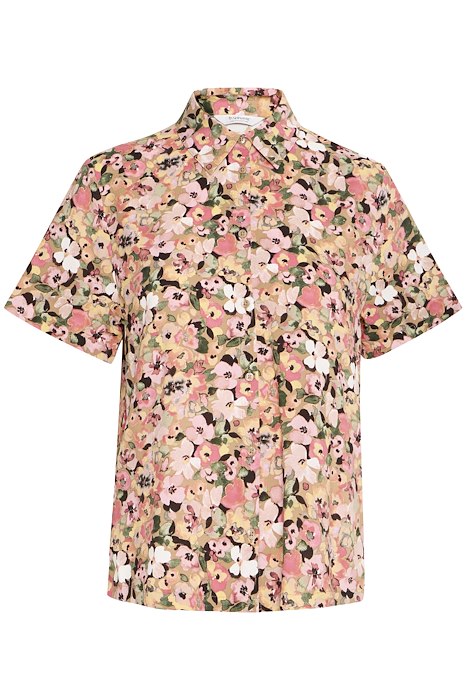 B.Young 20814527 Bymmjoella Crop Shirt Coral Blush Flower