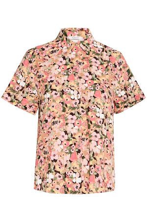 B.Young 20814527 Bymmjoella Crop Shirt Coral Blush Flower