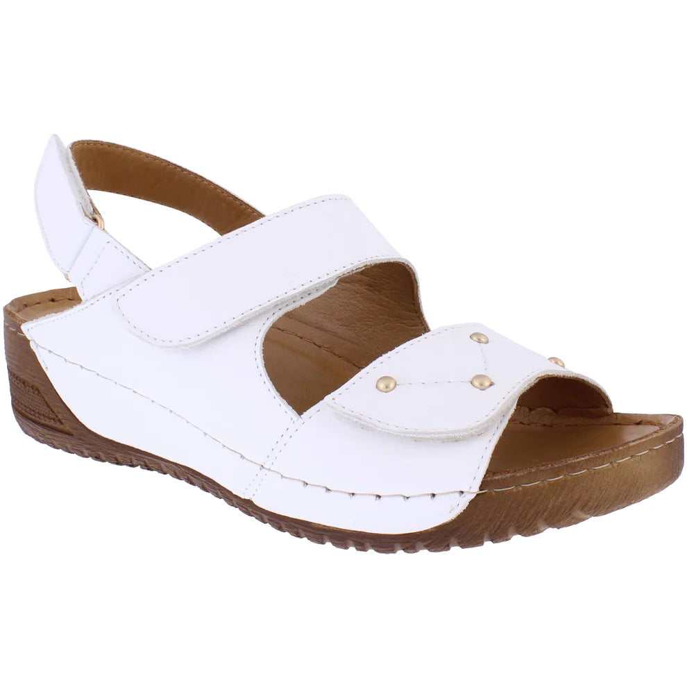 Adesso Abigail White Womens Comfort Casual Touch Fastening Sling Back Mules Sandals