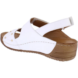 Adesso Abigail White Womens Comfort Casual Touch Fastening Sling Back Mules Sandals