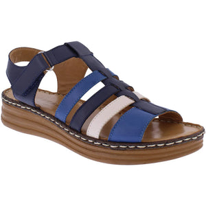 Adesso Ruth Ocean Womens Leather Touch Fastening Sandals