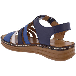 Adesso Ruth Ocean Womens Leather Touch Fastening Sandals