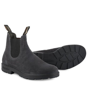 Blundstone 1910 Steel Grey Unisex Premium Waxed Suede Stylish Chelsea Boots