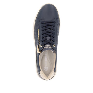 Remonte D2E00-14 Blue Combination Womens Casual Comfort Leather Zip & Lace Up Trainers