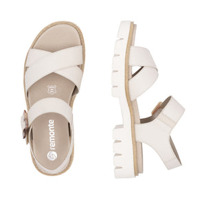 Remonte D7950-60 Beige Womens Touch Fastening Gladiator Style Chunky Sandals