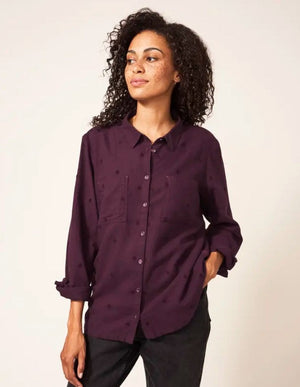 White Stuff Plum Multi Emilia Organic Cotton Shirt