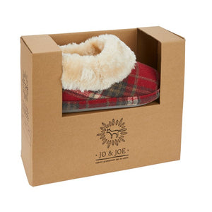 Jo & Joe Glenroyal Festive Red Womens Comfort Bootie Slippers