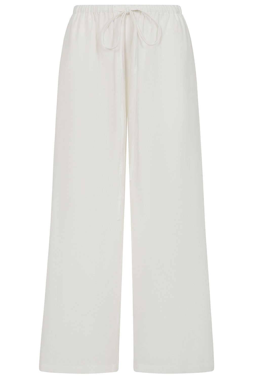 Alice Collins Rose Plain Wide Leg Trousers White