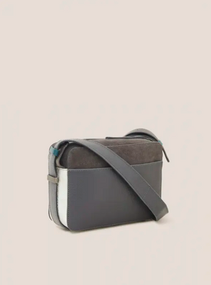 White Stuff Lola Leather Grey Multi Camera Bag