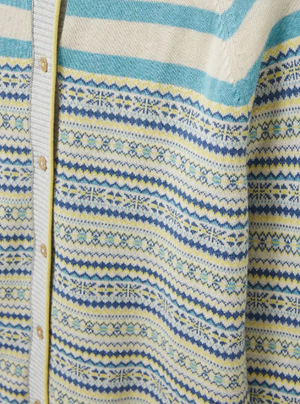 White Stuff Lulu Stripe Teal Multi Cardi