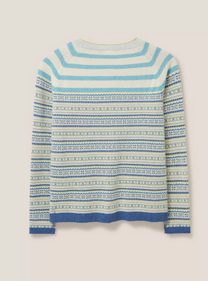 White Stuff Lulu Stripe Teal Multi Cardi