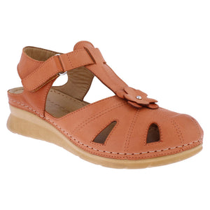 Adesso Meadow Rust Womens Leather Touch Fastening Sandals