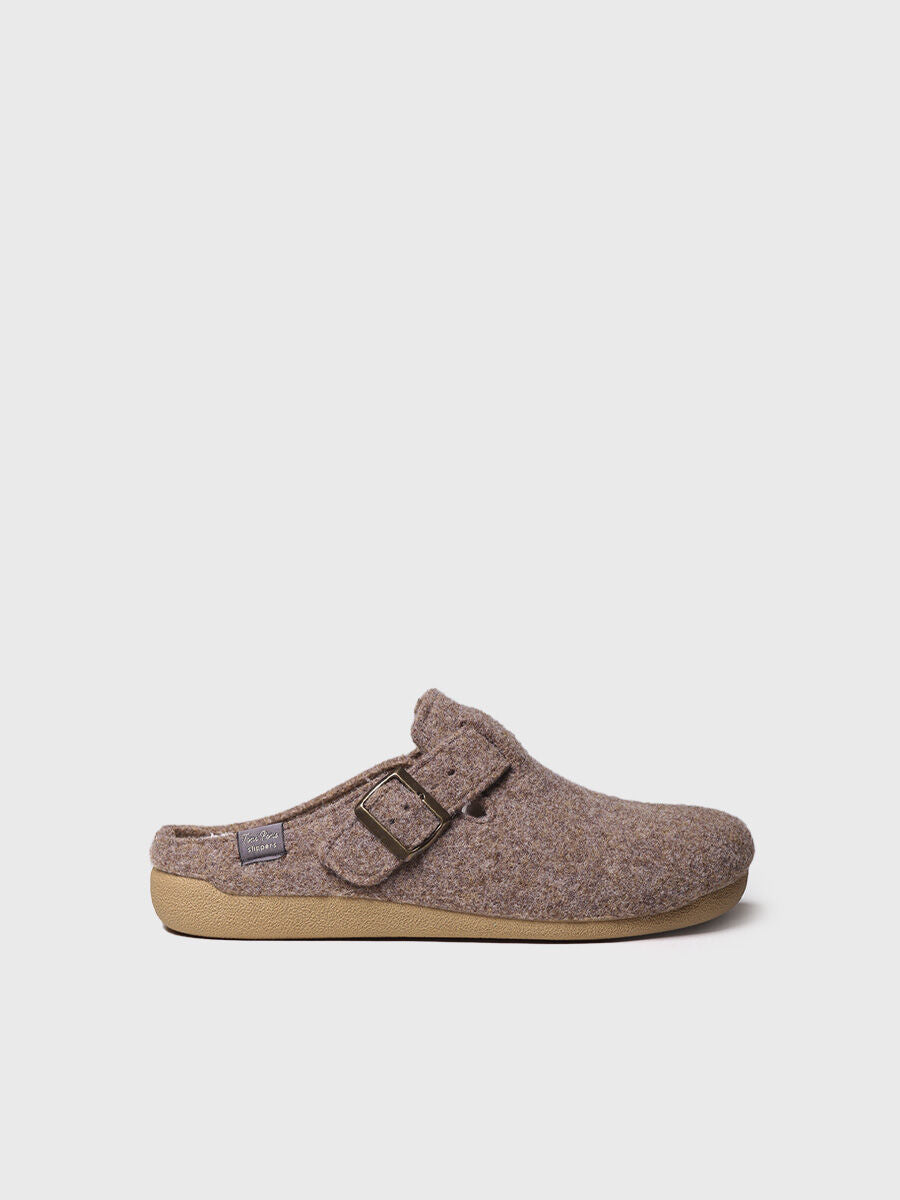 Toni Pons Mima-FP Taupe Womens Felt Clog Style Slippers