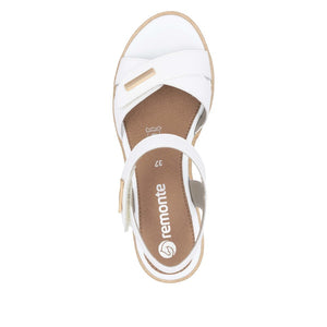 Remonte R6266-80 White Womens Touch Fastening Wedge Sandals