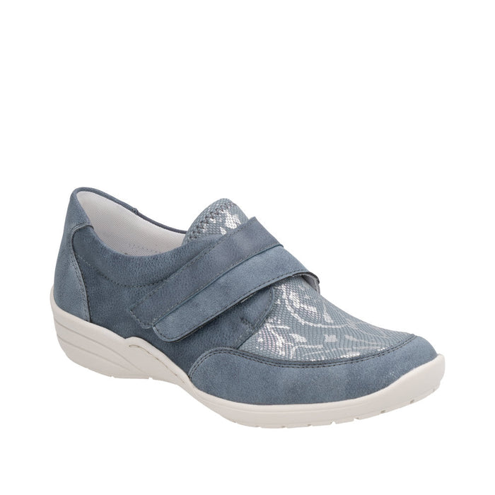 Remonte R7600-14 Light Blue/Silver Womens Casual Comfort Touch Fastening Wide Fitting Shoes