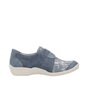 Remonte R7600-14 Light Blue/Silver Womens Casual Comfort Touch Fastening Wide Fitting Shoes